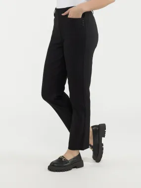 Pantalon droit semi-ajusté à enfiler - Petite